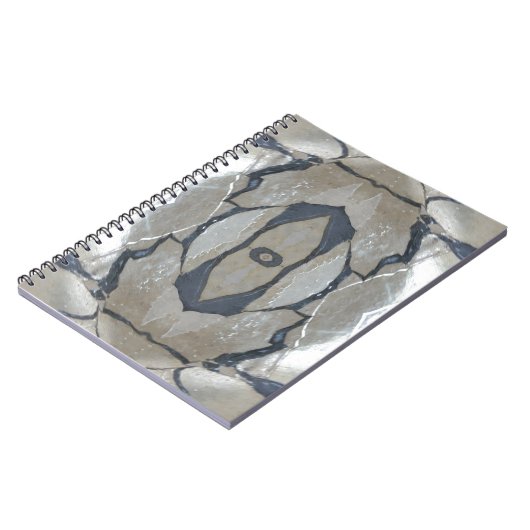 Kaleidoscope Design Light en Dark Grey Pattern Notitieboek (Linkerzijde)