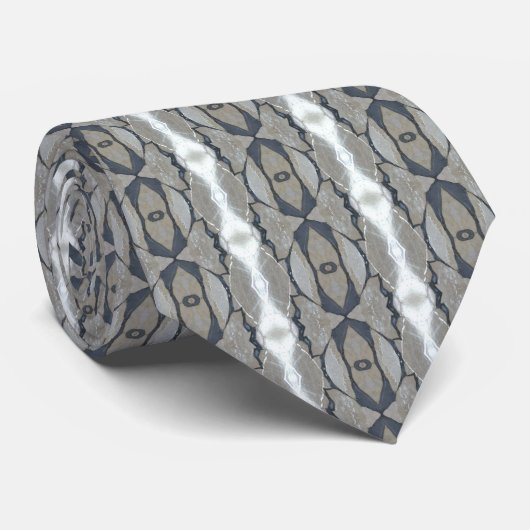 Kaleidoscope Design Light en Dark Grey Pattern Stropdas (Opgerold)