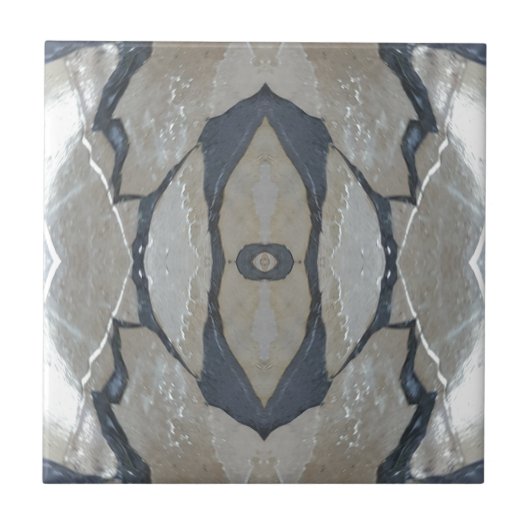 Kaleidoscope Design Light en Dark Grey Pattern Tegeltje (Voorkant)