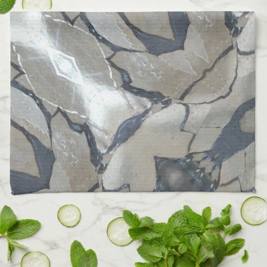 Kaleidoscope Design Light en Dark Grey Pattern Theedoek (Gevouwen)