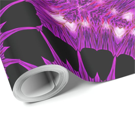 Kaleidoscope Design Paars Pink Art Cadeaupapier (Rol Hoek)