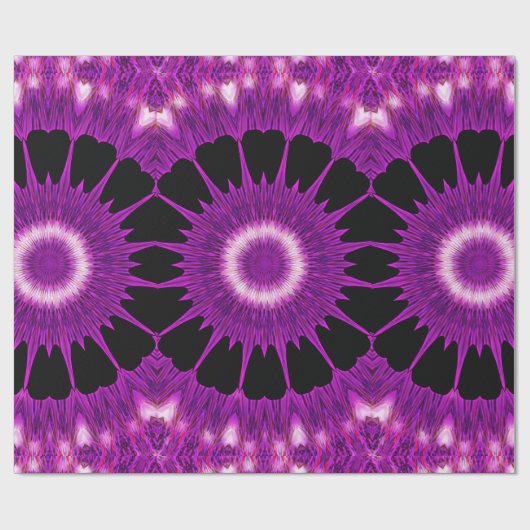Kaleidoscope Design Paars Pink Art Cadeaupapier (Vlak)