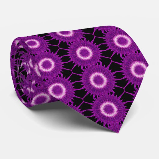 Kaleidoscope Design Paars Pink Art Stropdas (Opgerold)