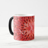 Kaleidoscope Design Red Flower Happy Nieuwjaar Magische Mok (Voorkant links)