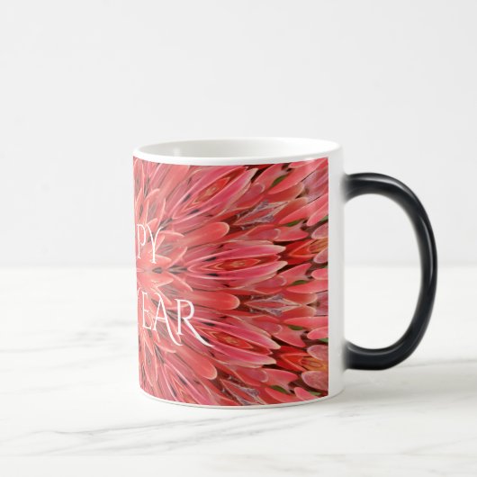 Kaleidoscope Design Red Flower Happy Nieuwjaar Magische Mok (Rechts)