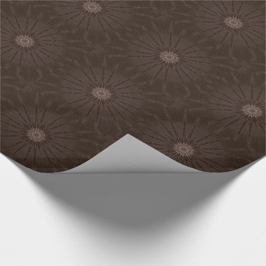 Kaleidoscope Design Rustic Brown Cadeaupapier (Hoek)