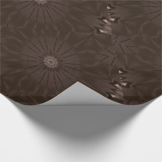 Kaleidoscope Design Rustic Brown Cadeaupapier (Hoek)