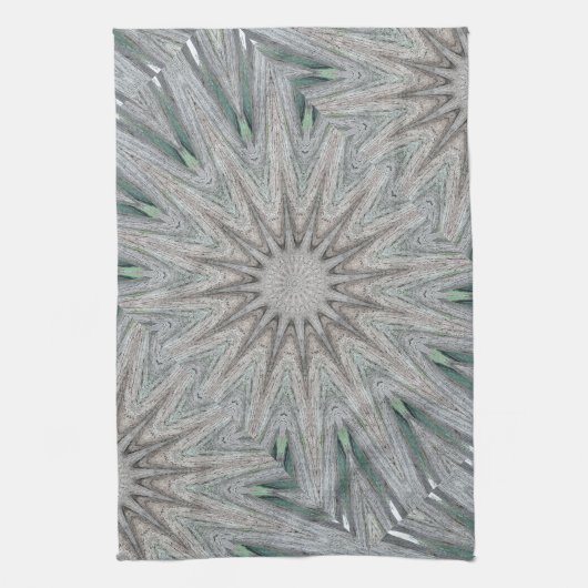 Kaleidoscope Design Rustic Light Grey Colors Theedoek (Verticaal)