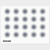 Kaleidoscope Design Sparking Blue Snowflake Ronde Sticker (Vel)
