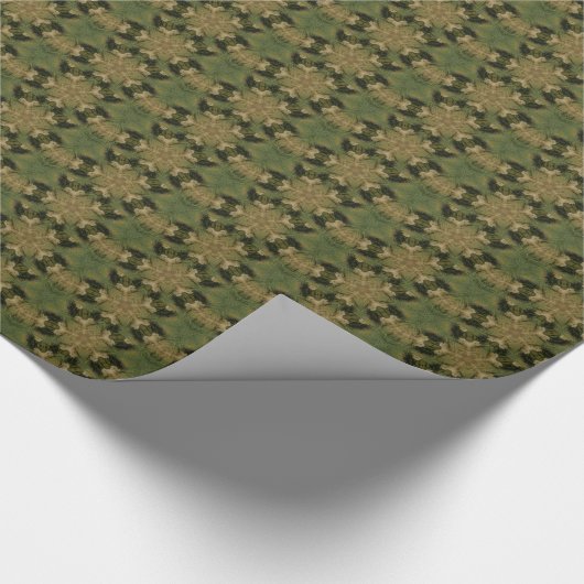 Kaleidoscope Design Star van Pampas Grass Green Cadeaupapier (Hoek)
