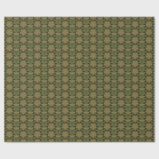 Kaleidoscope Design Star van Pampas Grass Green Cadeaupapier (Vlak)