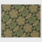 Kaleidoscope Design Star van Pampas Grass Green Cadeaupapier (Vlak)
