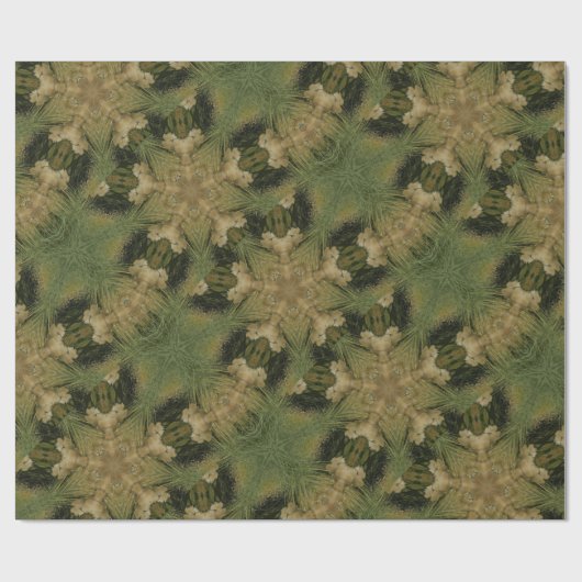 Kaleidoscope Design Star van Pampas Grass Green Cadeaupapier (Vlak)