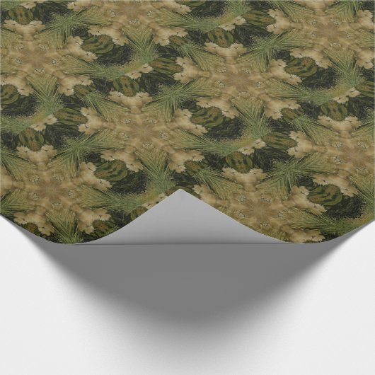 Kaleidoscope Design Star van Pampas Grass Green Cadeaupapier (Hoek)