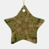 Kaleidoscope Design Star van Pampas Grass Green Keramisch Ornament (Voorkant)