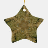 Kaleidoscope Design Star van Pampas Grass Green Keramisch Ornament (Achterkant)