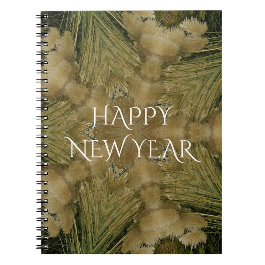 Kaleidoscope Design Star van Pampas Grass Green Notitieboek (Voorkant)