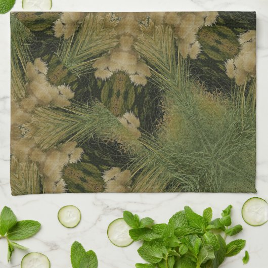 Kaleidoscope Design Star van Pampas Grass Green Theedoek (Gevouwen)
