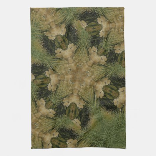 Kaleidoscope Design Star van Pampas Grass Green Theedoek (Verticaal)