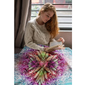 Kaleidoscope Dewdrops: Abstracte bloemkunst Fleece Deken