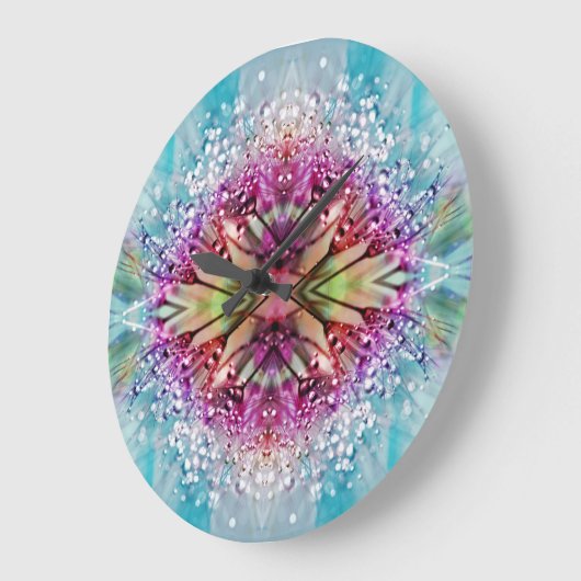 Kaleidoscope Dewdrops: Abstracte bloemkunst Grote Klok (Hoek)