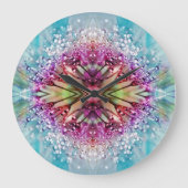Kaleidoscope Dewdrops: Abstracte bloemkunst Grote Klok (Voorkant)