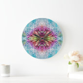 Kaleidoscope Dewdrops: Abstracte bloemkunst Grote Klok (Huis)