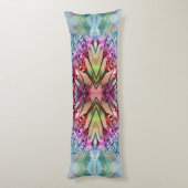 Kaleidoscope Dewdrops: Abstracte bloemkunst Lichaamskussen (Achterkant (Verticaal))