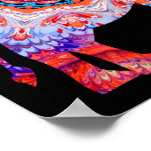 Kaleidoscope Elephant Poster in Blue and Oranje (Hoek)