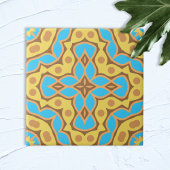 Kaleidoscope Enic Yellow Brown Turquoise Pattern Tegeltje