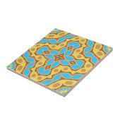 Kaleidoscope Enic Yellow Brown Turquoise Pattern Tegeltje (Zijkant)