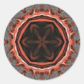 Kaleidoscope Flames Round Stickers (Voorkant)