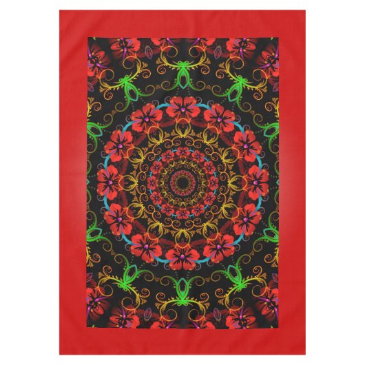 Kaleidoscope Flower Hibiscus I + your idea Tafelkleed (Voorkant)