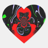 Kaleidoscope Fluid Art Print Hart Sticker (Voorkant)