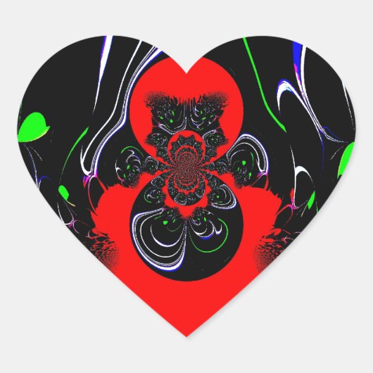 Kaleidoscope Fluid Art Print Hart Sticker (Voorkant)