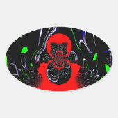 Kaleidoscope Fluid Art Print Ovale Sticker (Voorkant)