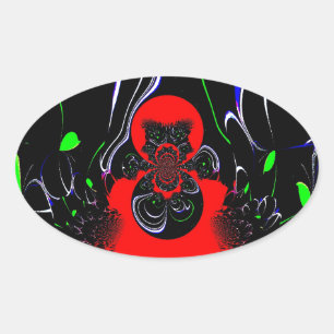 Kaleidoscope Fluid Art Print Ovale Sticker