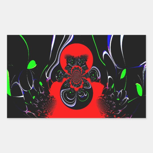 Kaleidoscope Fluid Art Print Rechthoekige Sticker (Voorkant)