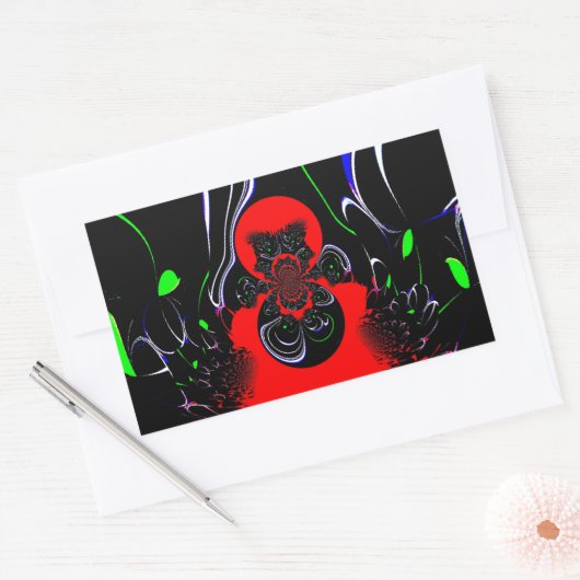 Kaleidoscope Fluid Art Print Rechthoekige Sticker (Envelop)