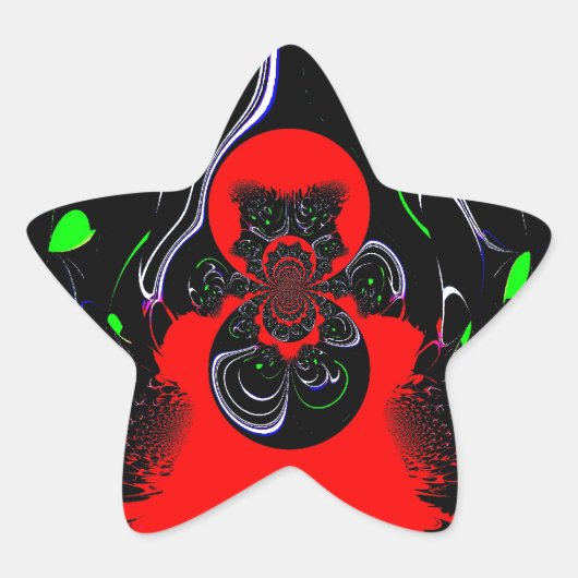 Kaleidoscope Fluid Art Print Ster Sticker (Voorkant)