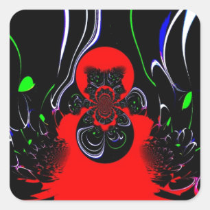 Kaleidoscope Fluid Art Print Vierkante Sticker