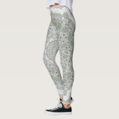 Kaleidoscope Fractal Mandala - grijs groen Leggings (Links)