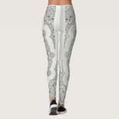 Kaleidoscope Fractal Mandala - grijs groen Leggings (Achterkant)