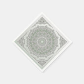 Kaleidoscope Fractal Mandala - grijs groen Servetten (Hoek)
