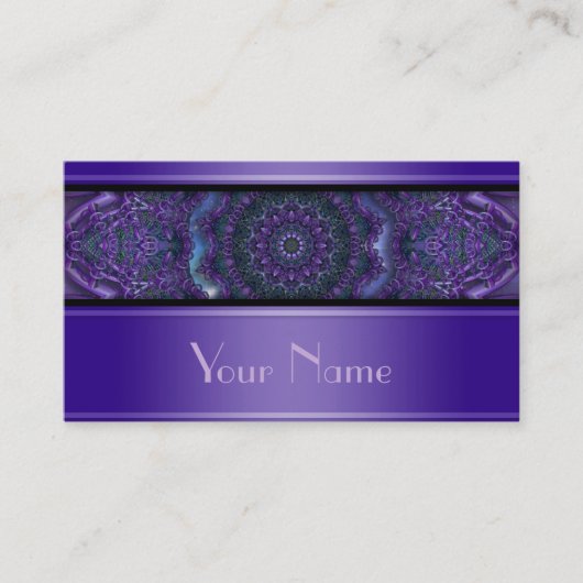 Kaleidoscope Fractal Mandala V + jouw tekst Visitekaartje (Voorkant)