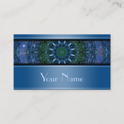 Kaleidoscope Fractal Mandala VII + jouw tekst Visitekaartje (Voorkant)