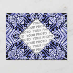 Kaleidoscope frameART - blauw + uw foto & tekst Briefkaart