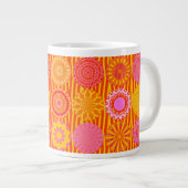Kaleidoscope Fun, Pink-Oranje Jumbo Mok (Voorkant rechts)