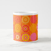 Kaleidoscope Fun, Pink-Oranje Jumbo Mok (Voorkant)