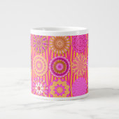 Kaleidoscope Fun, Pink-Yellow Jumbo Mok (Voorkant)